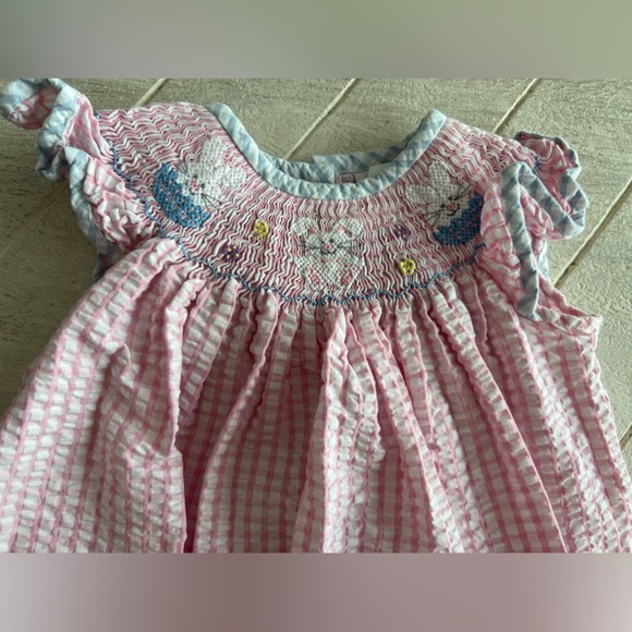 Easter Stelly Belly/ Southern smocked one piece outfit size 18m - Picture 2 of 4